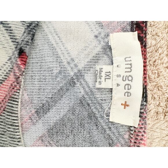 Umgee USA Red Plaid Long Sleeve Mini Tunic Dress Size 1XL - Picture 2 of 5